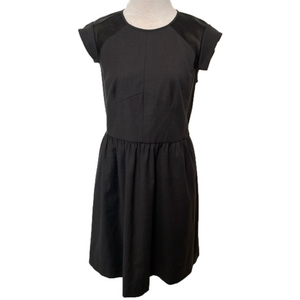 Rebecca Taylor charcoal dress with leather sz 6